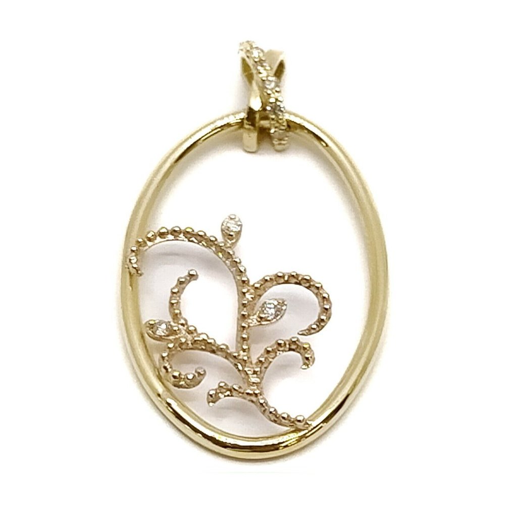 Jewelry Pendant Head Diamond 0.05ct Yellow Gold